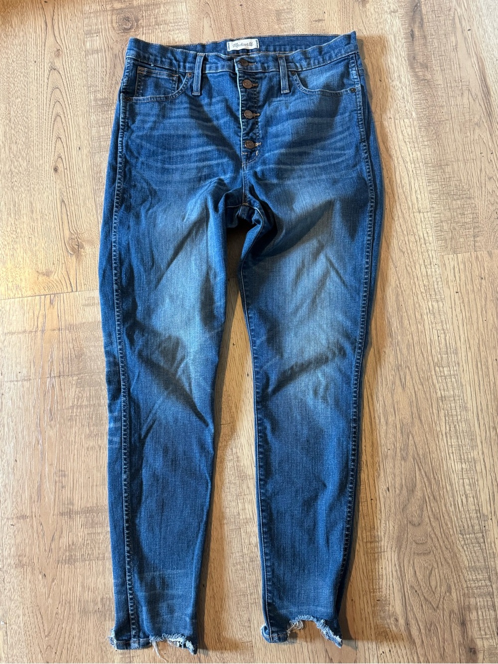 Madewell 10” High Rise Skinny Jeans 31T Raw Step Hem Blue Denim Women’s 31 - Picture 4 of 9